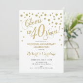 Invitation aux 40 ans de mariage - Or et blanc (Debout devant)