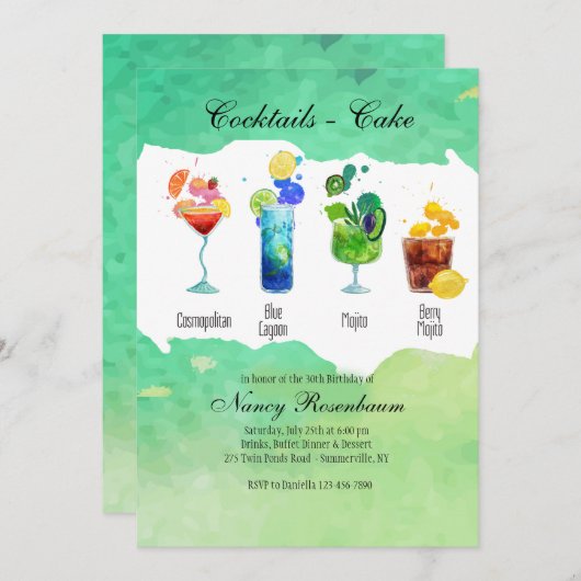 Invitation aux Boissons d'Été (Devant / Derrière)