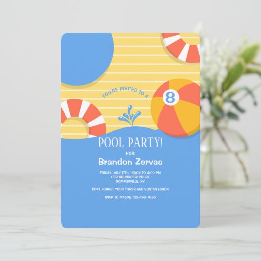 Invitation aux bouées de piscine (Debout devant)