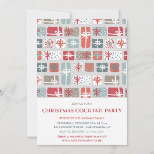 Invitation aux cadeaux de fête de cocktail de Noël