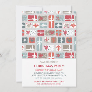 Invitation aux cadeaux de fête de Noël Pattern
