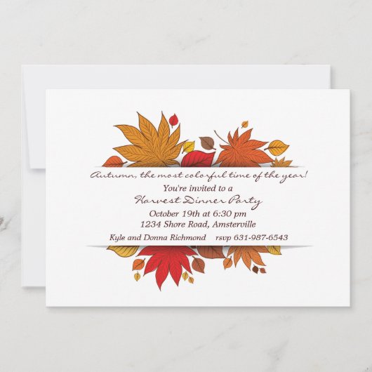 Invitation aux Cadeaux de l'Automne (Devant)