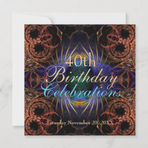 Invitation aux célébrations fractales d'anniversai