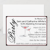 Invitation aux cocktails des 50 ans de mariage (Devant / Derrière)