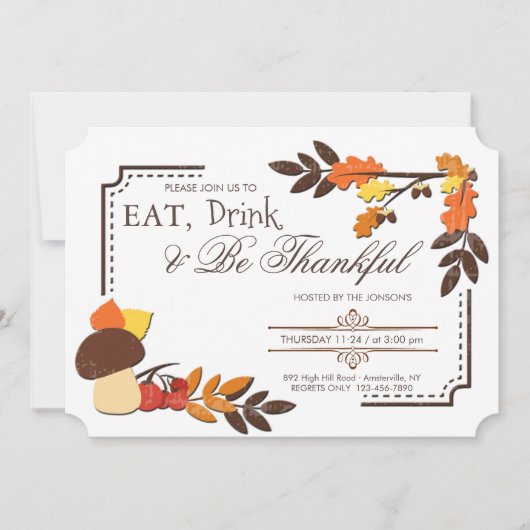 Invitation aux coins de l'automne (Devant)