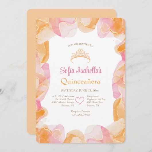 Invitation aux couleurs de Creamsicle (Devant / Derrière)