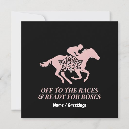 Invitation Aux courses & Prêt pour les roses de courses de ch (Devant)
