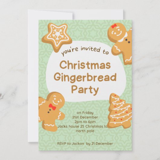 Invitation aux délicieux biscuits de Noël au ginge (Devant)