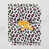 invitation aux douches pour bébés léopard rose sau (Devant / Derrière)