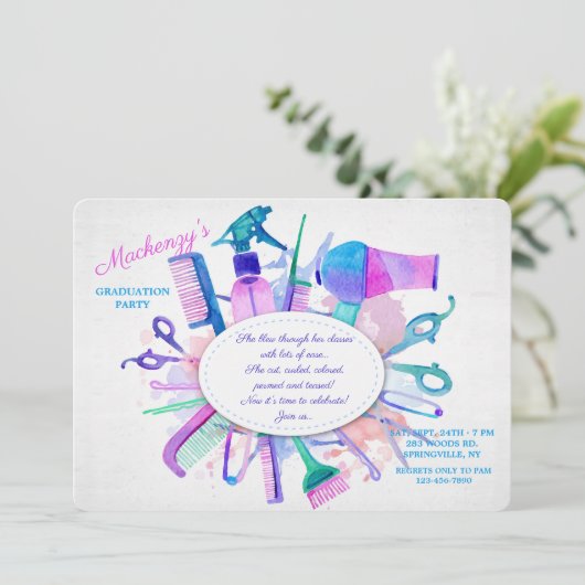 Invitation aux éléments du salon de coiffure (Debout devant)