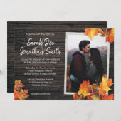 Invitation aux feuilles d'automne rustiques et au  (Devant / Derrière)