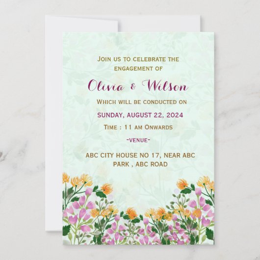 Invitation aux fiançailles (Devant)