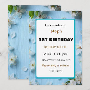invitation aux fleurs d'anniversaire