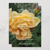 Invitation aux fleurs de rose jaune (Devant / Derrière)