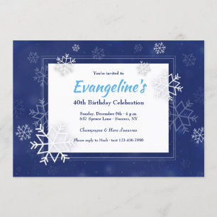 Invitation aux flocons de neige floues