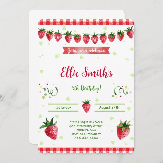 Invitation aux fraises (Devant / Derrière)