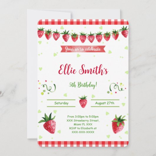 Invitation aux fraises (Devant)