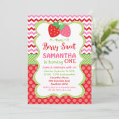 invitation aux fraises, invitation d'anniversaire  (Debout devant)