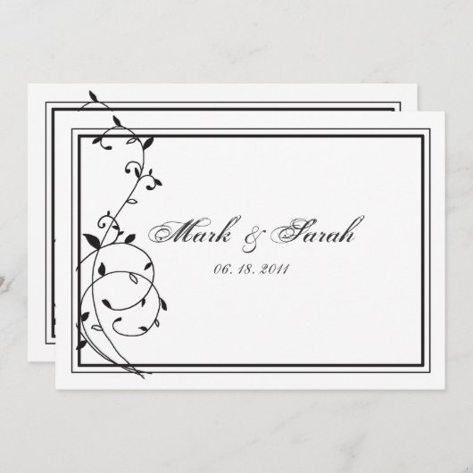 Invitation aux frontières noires et blanches class (Devant / Derrière)