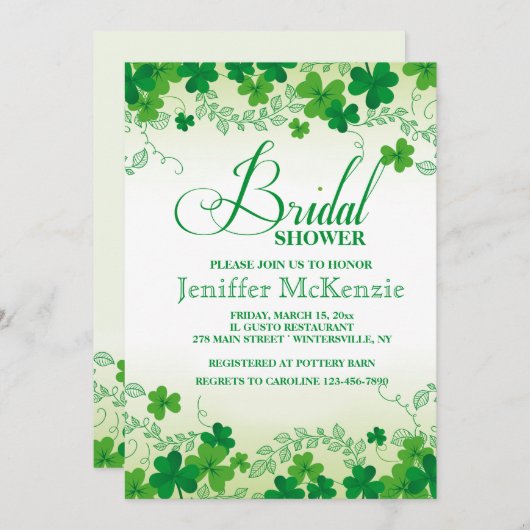 Invitation aux frontières shamrocks (Devant / Derrière)