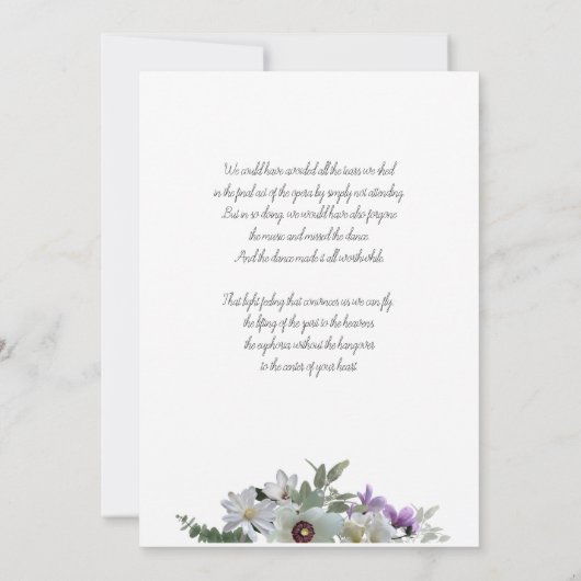 Invitation aux funérailles de fleurs blanches (Dos)