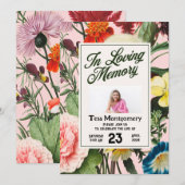 Invitation aux funérailles florales roses (Devant / Derrière)