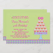 Invitation aux gâteaux du 40e anniversaire (Devant / Derrière)