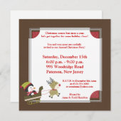 Invitation aux Jeux de Noël de Pingouin / Reindeer (Devant / Derrière)