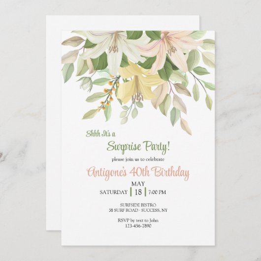 Invitation aux Lys Rubrum (Devant / Derrière)