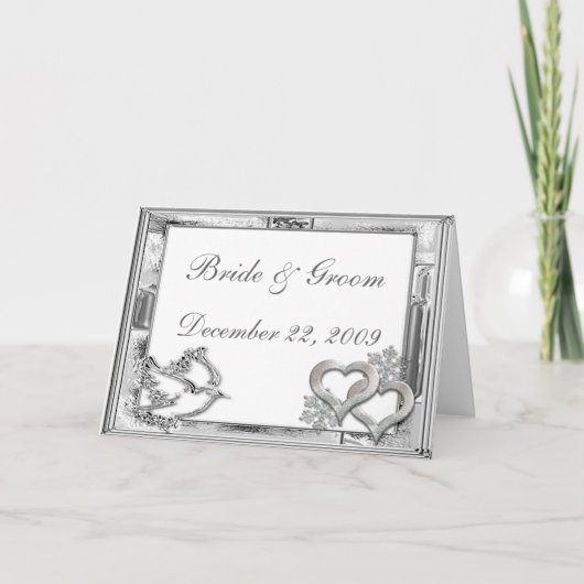 Invitation aux mariages d'hiver d'argent (Devant)