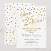 Invitation aux noces d'argent - Or & Blanc (Devant / Derrière)