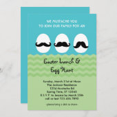 Invitation aux oeufs de Pâques de Moustache (Devant / Derrière)
