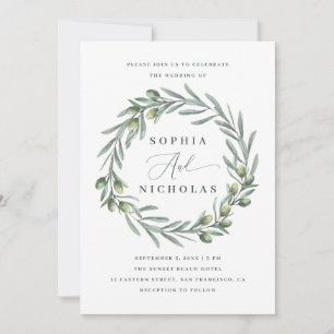 Invitation aux olives. Mariage italien. Terre natu