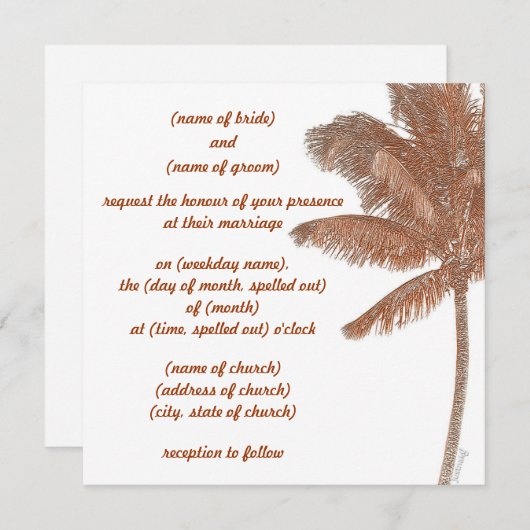 invitation aux palmiers (Devant / Derrière)