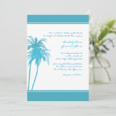 Invitation aux palmiers tropicaux Turquoises et bl (Debout devant)