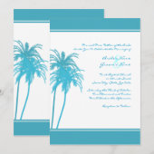 Invitation aux palmiers tropicaux Turquoises et bl (Devant / Derrière)