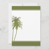 Invitation aux palmiers tropicaux verts et blancs (Dos)