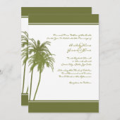 Invitation aux palmiers tropicaux verts et blancs (Devant / Derrière)