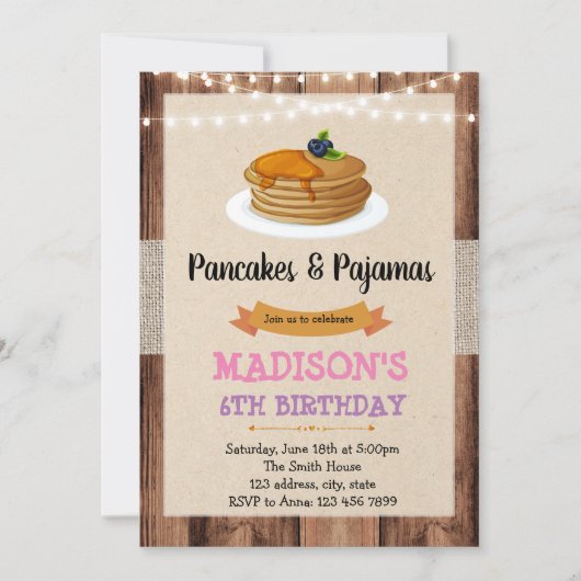 Invitation aux pancakes vintage (Devant)