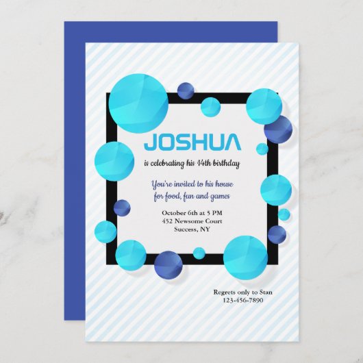 Invitation aux points bleus (Devant / Derrière)