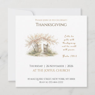Invitation aux portes de remerciement chrétiennes