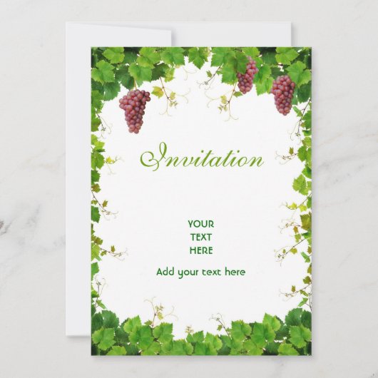 Invitation aux raisins et à la vigne (Devant)