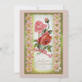 Invitation aux roses de Pâques vintage (Devant)
