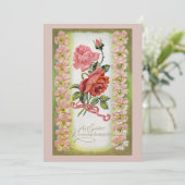 Invitation aux roses de Pâques vintage (Debout devant)