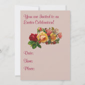 Invitation aux roses de Pâques vintage (Dos)