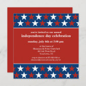 Invitation aux Rows of Stars Independence Day (Devant / Derrière)