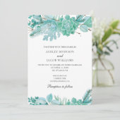 Invitation aux succulentes. Cactus de mariage à la (Debout devant)