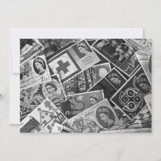 Invitation aux timbres Vintages britanniques (Devant)