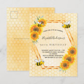 Invitation aux tournesols jaunes rustiques pour le (Devant / Derrière)