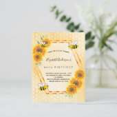 Invitation aux tournesols jaunes rustiques pour le (Debout devant)